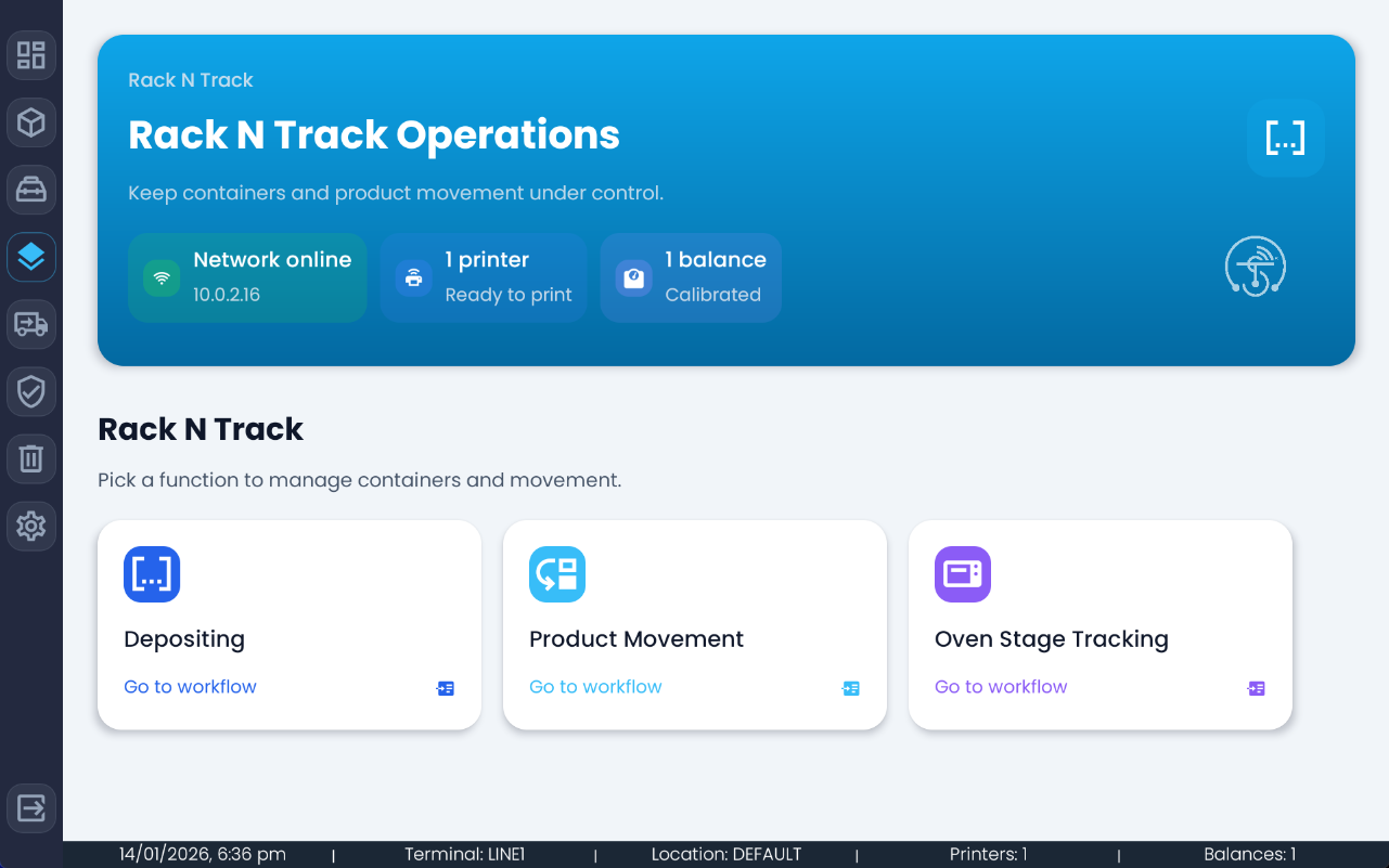Rack and track system for warehouse and storage management